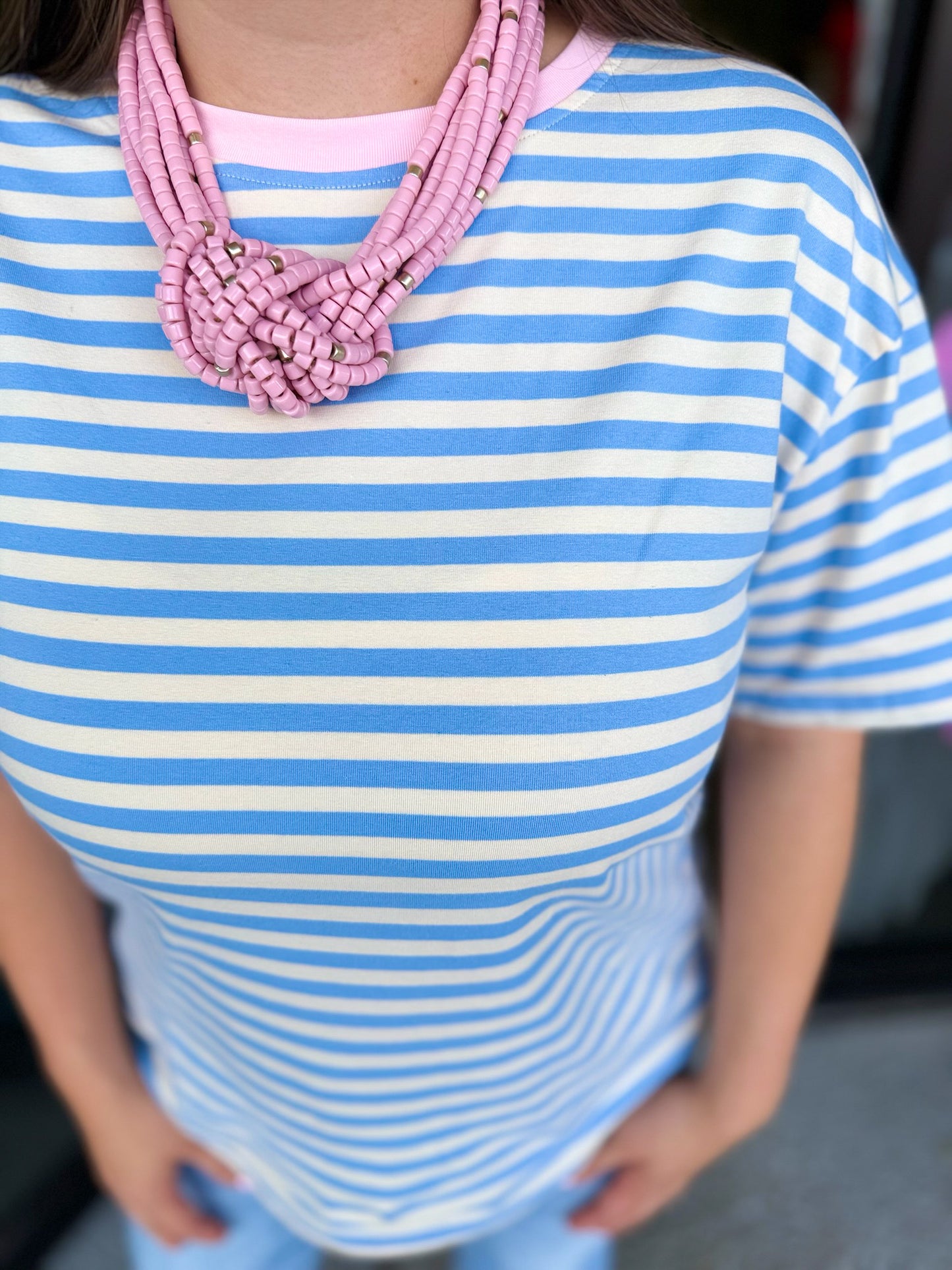 Stripe Drop Crew - blue mix