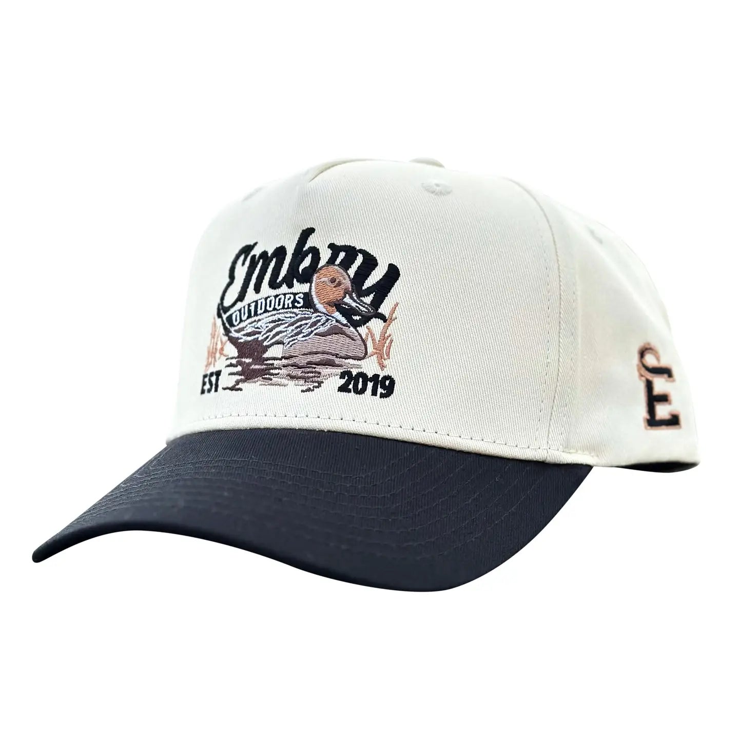 Cream/Black “sprig” trucker
