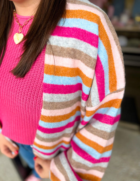 Cinema Cardi - sky/magenta
