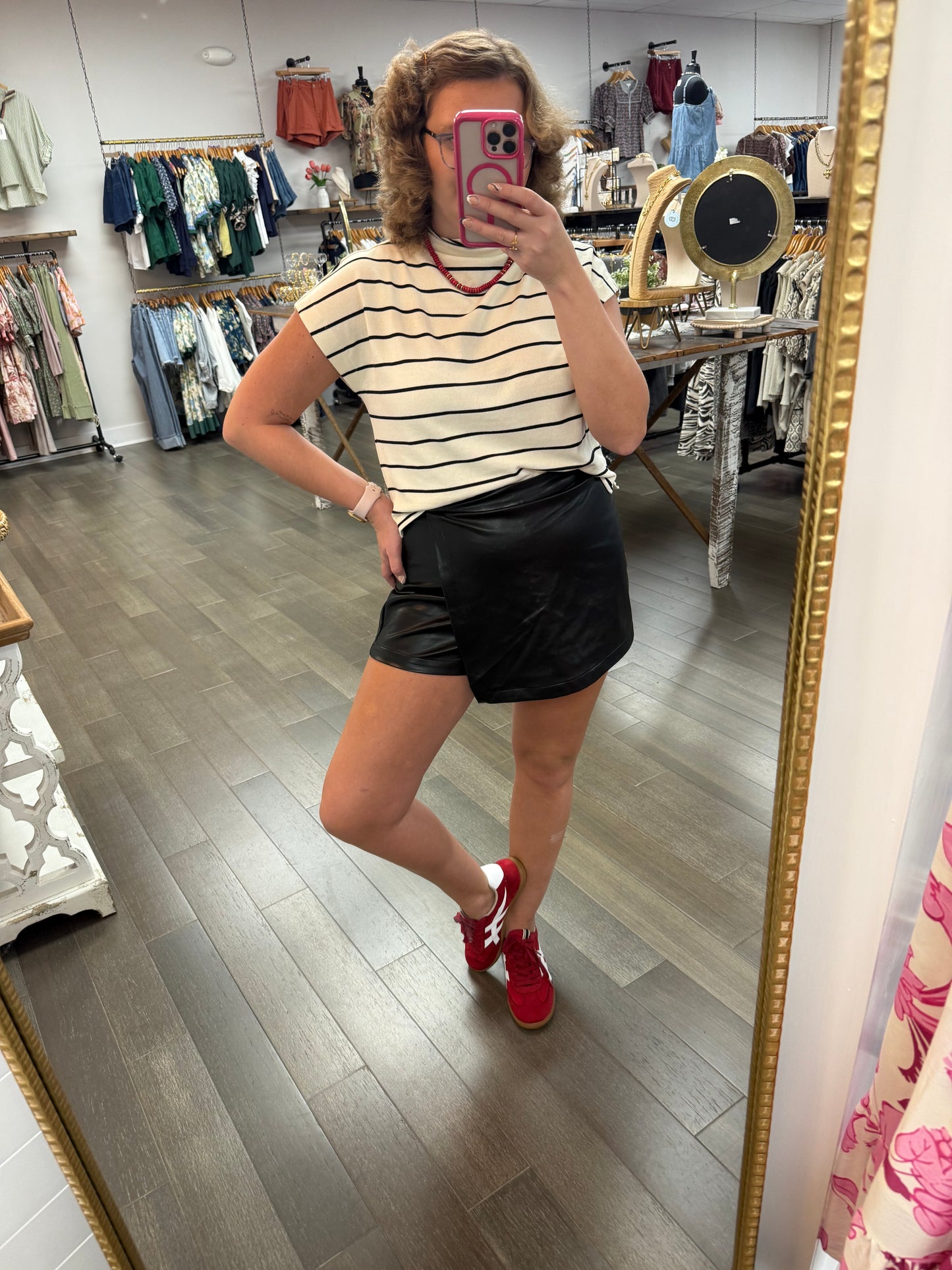 Sideline Sass Leather Skort