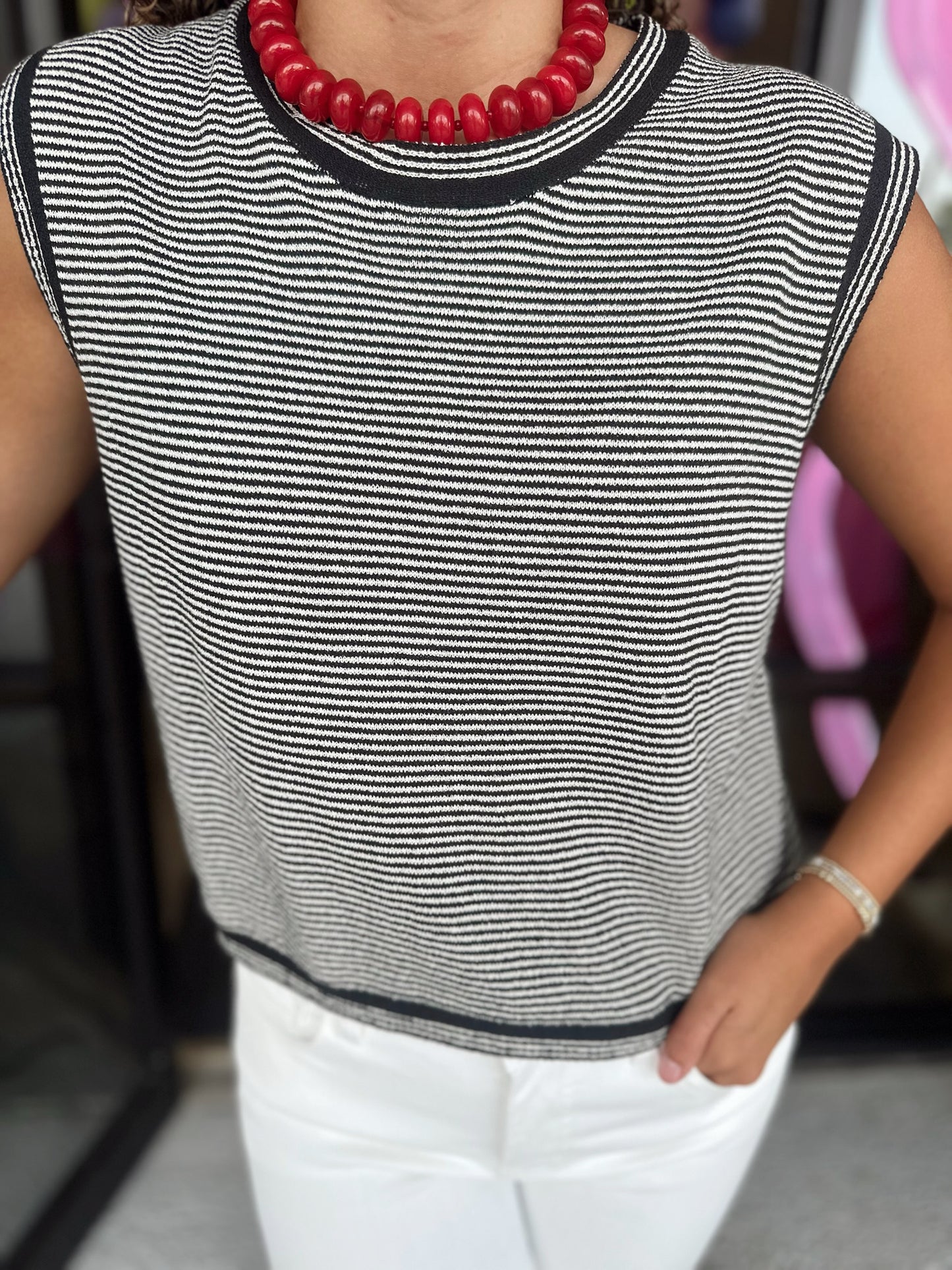 Tank Top Cutie- black/white