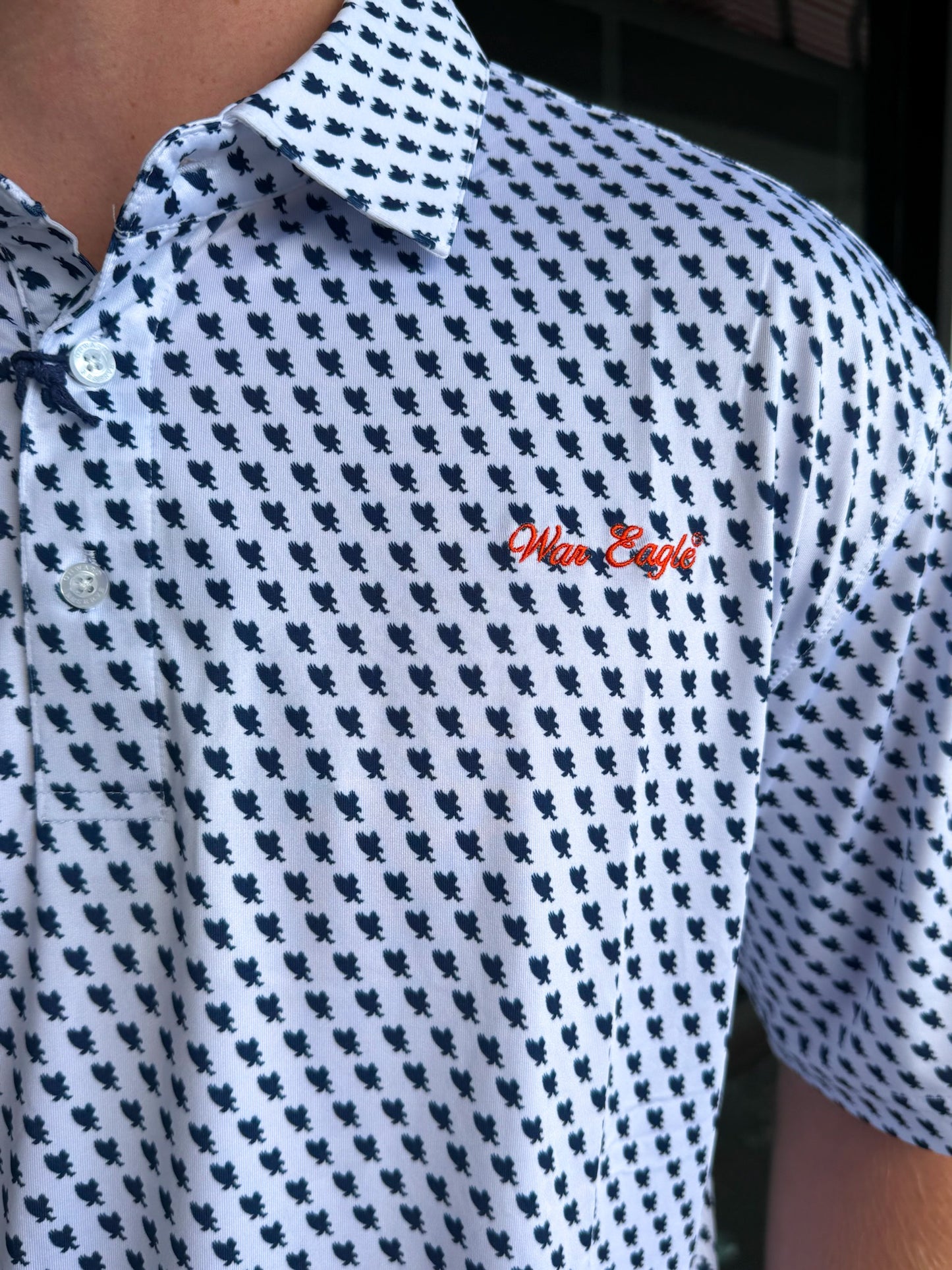 Auburn War Eagle Printed Performance Polo