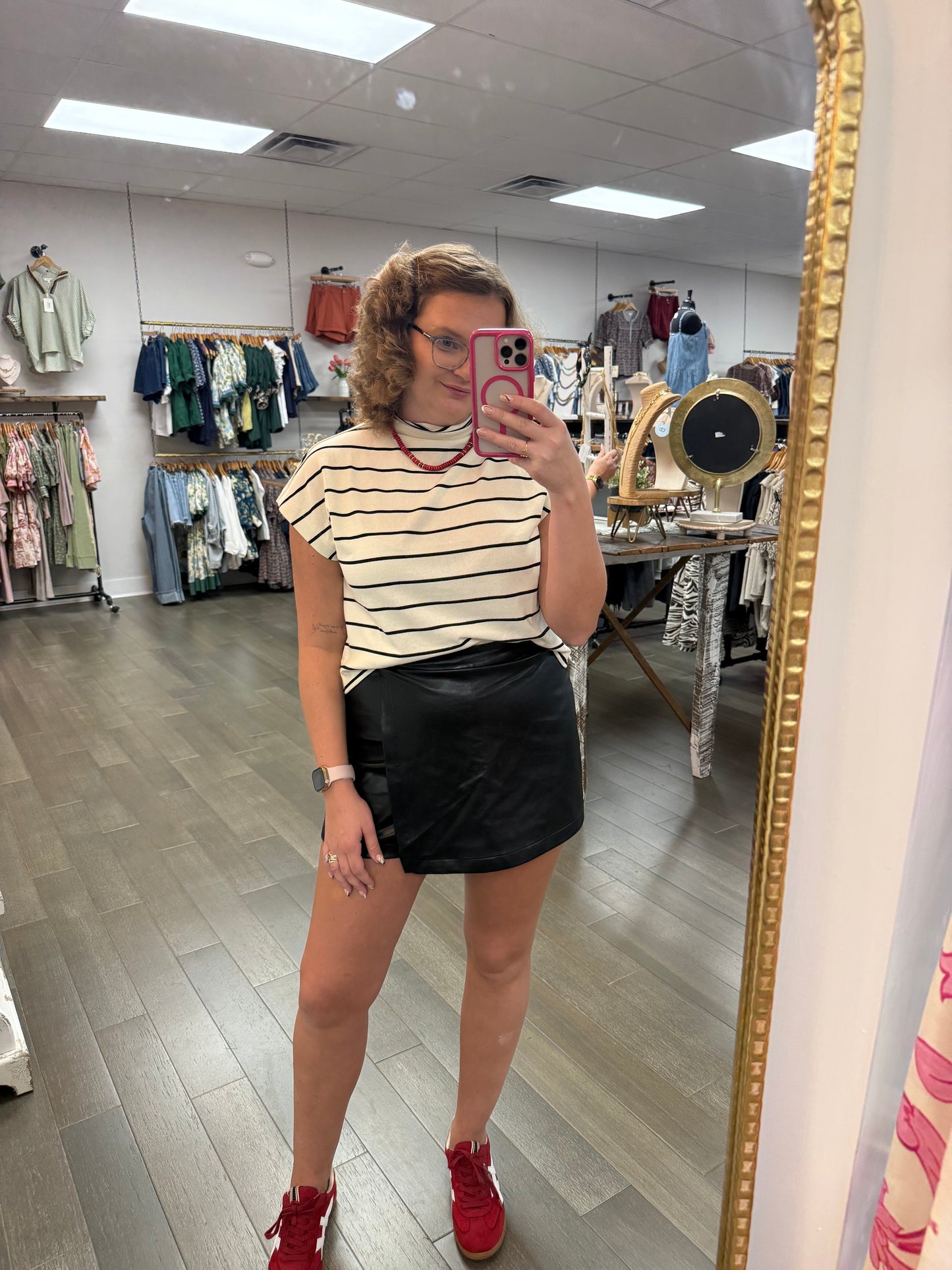 Sideline Sass Leather Skort