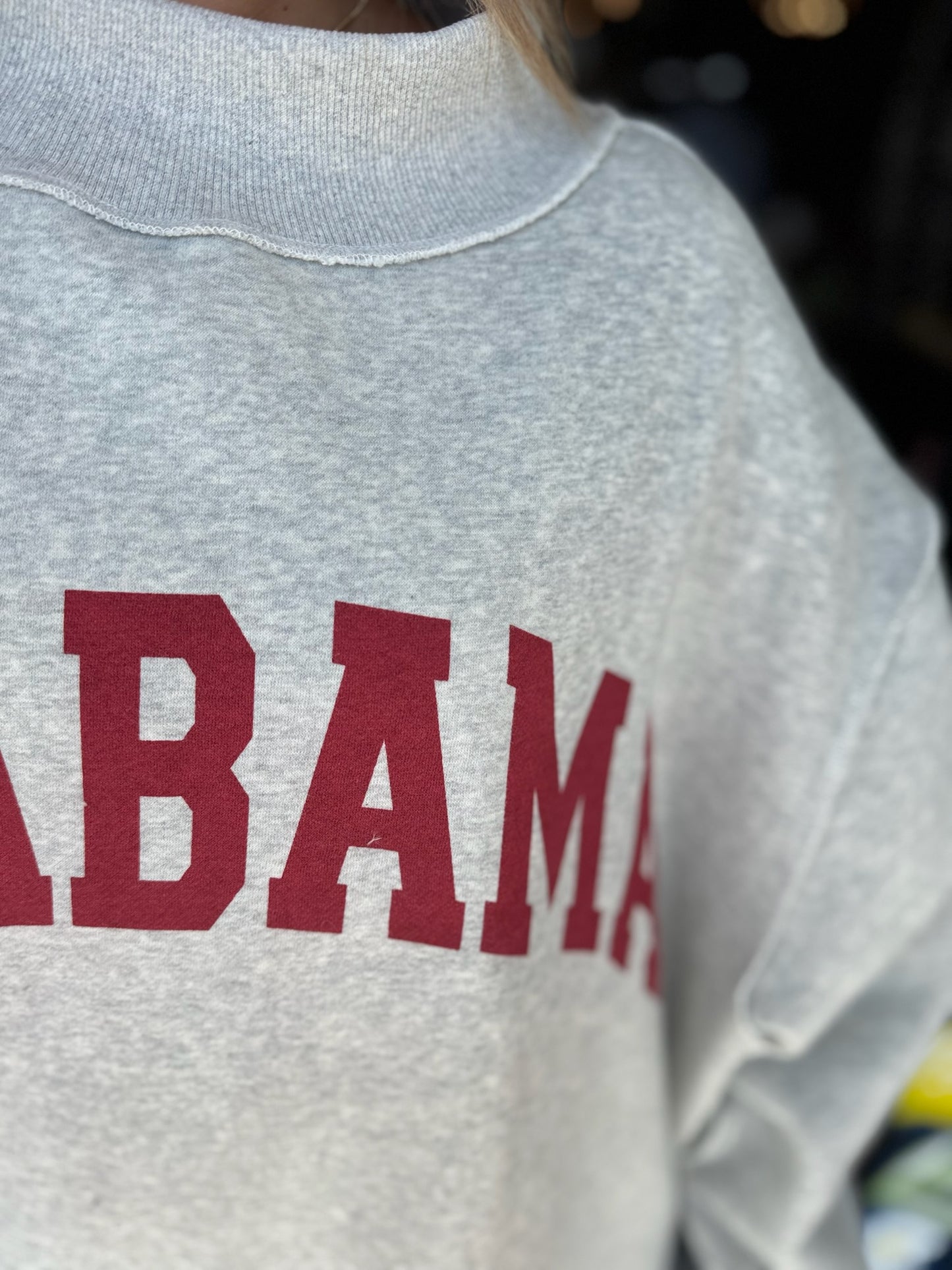 Alabama/BAMA Reversible Mockneck-Heather Grey