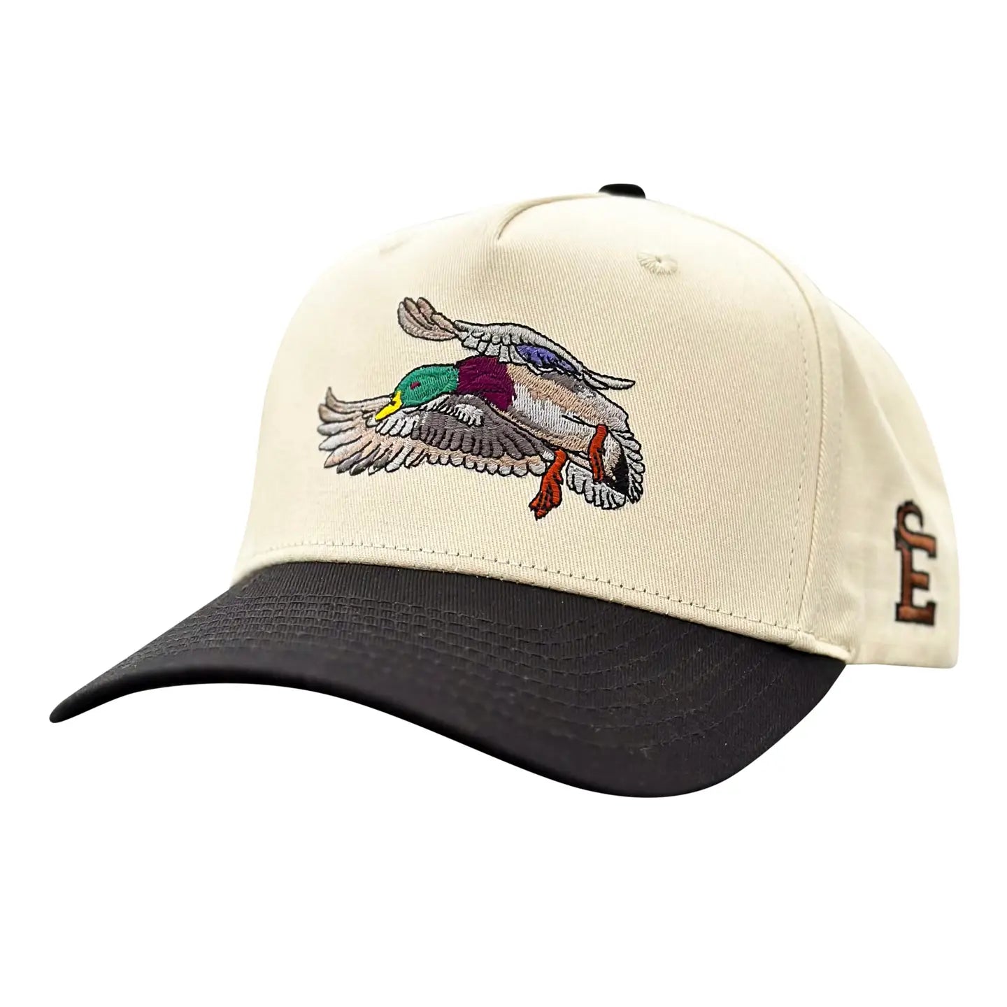 Cream/Black Mallard trucker
