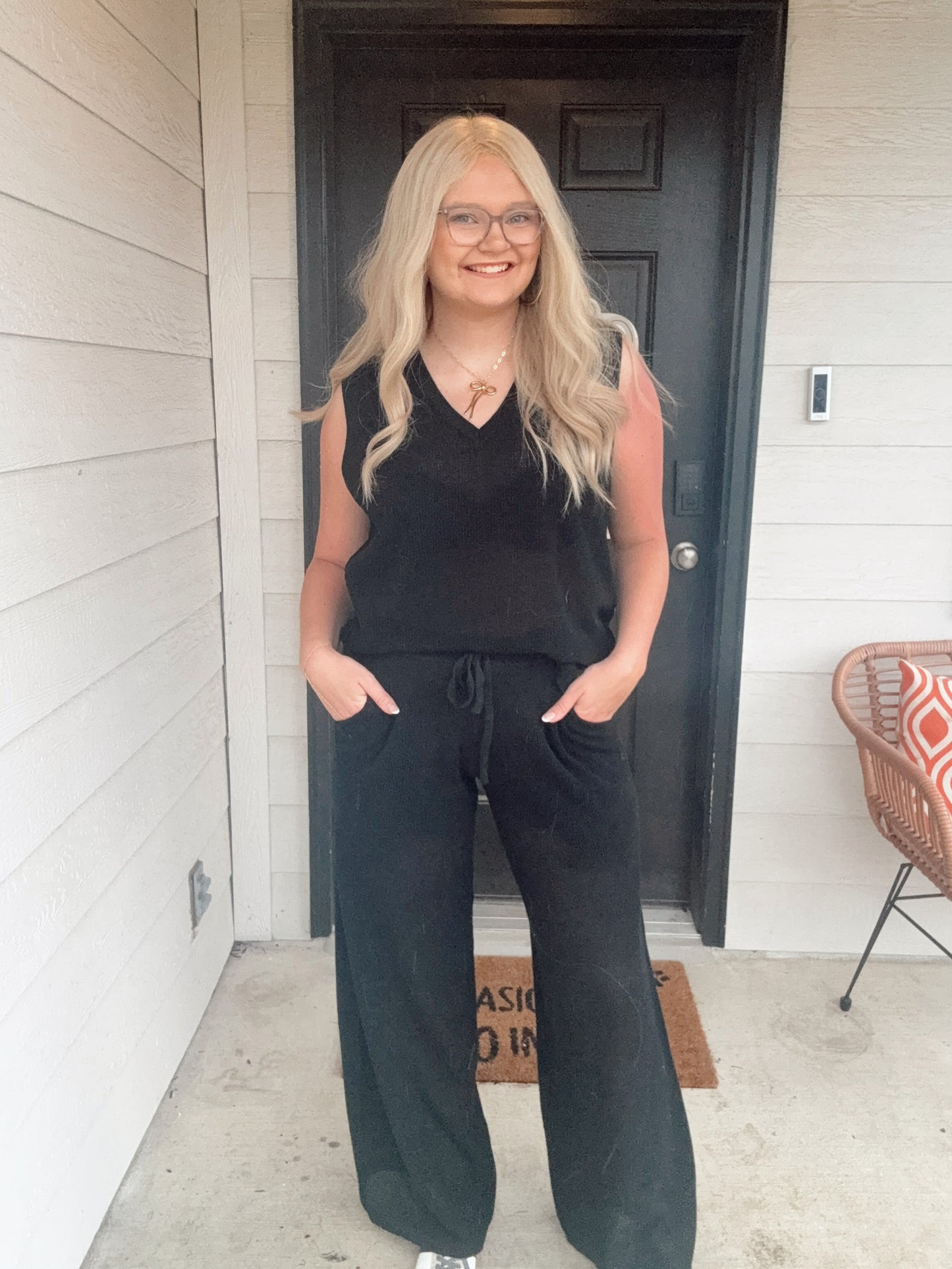 Luxeknit Pant Set - Black