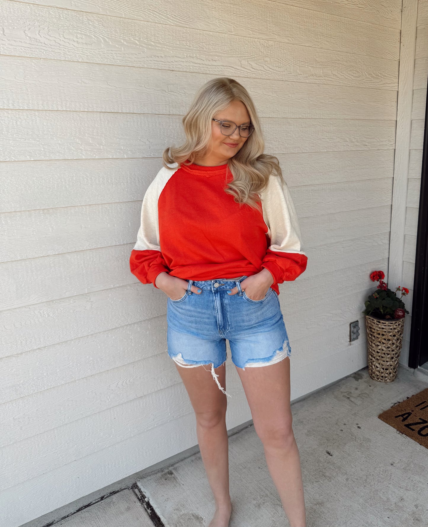 Look Over Here Top - Red Mix