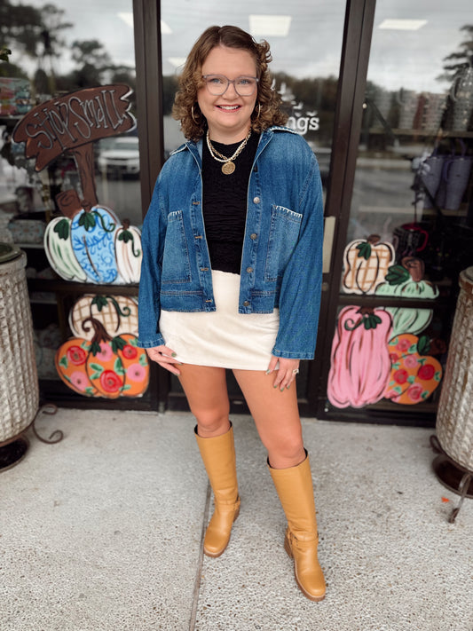 Blanket Stitch Denim Jacket