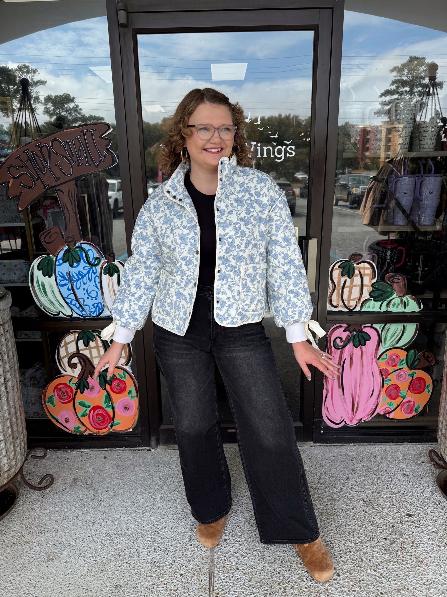 Few Goodbyes-Ivory/Blue Floral