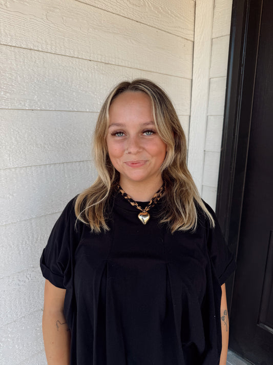 Leopard Heart Scarf Necklace