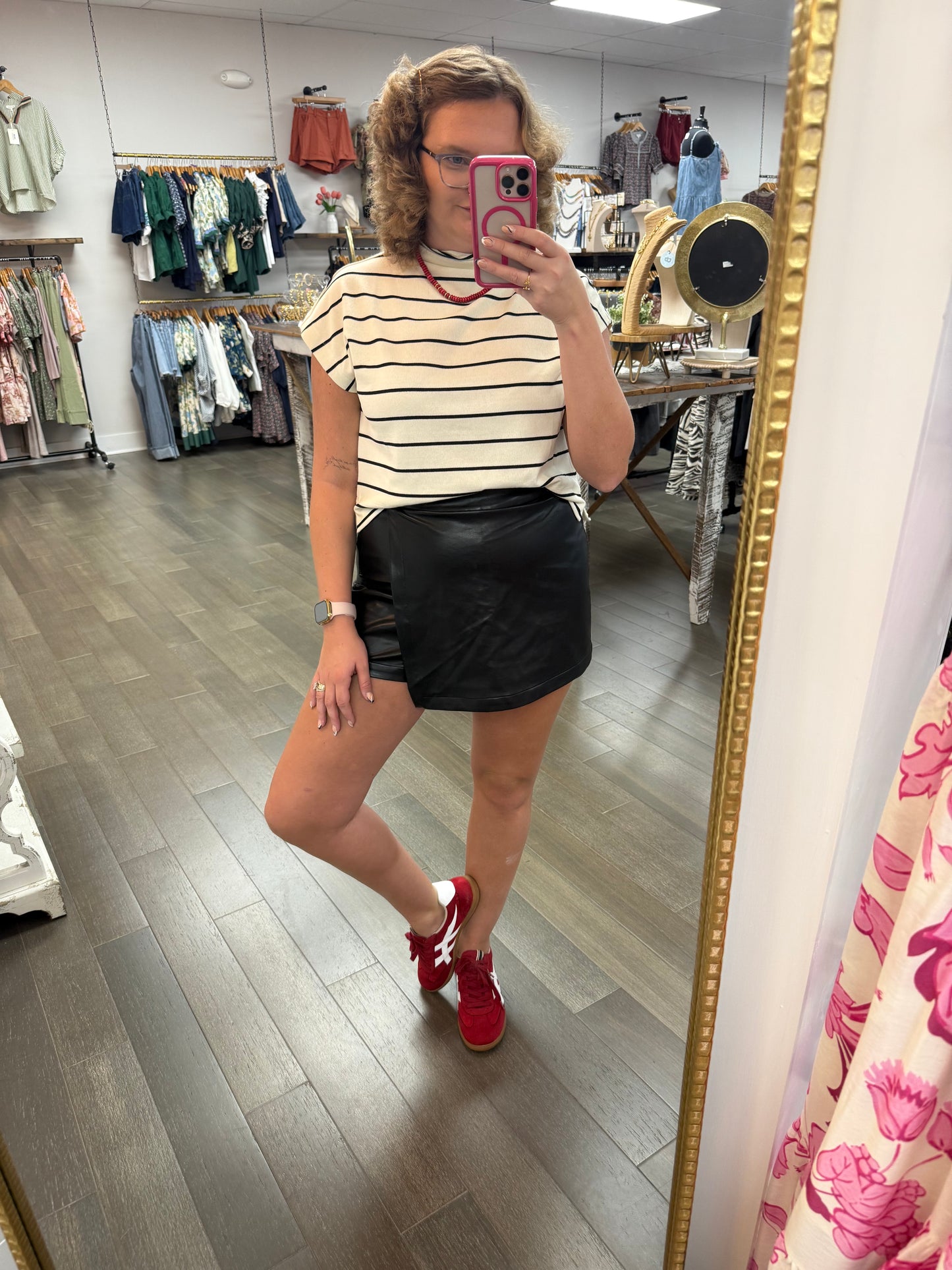 Sideline Sass Leather Skort