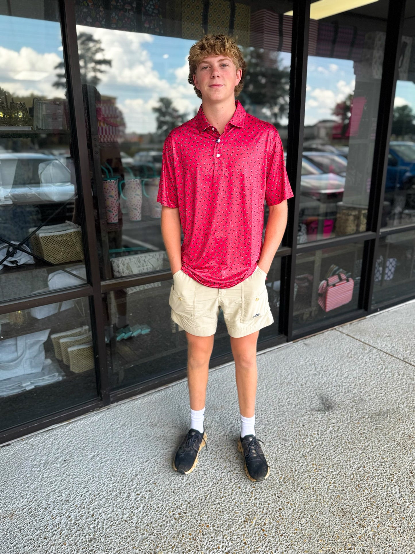 Vintage Bulldog Head Printed Performance Polo