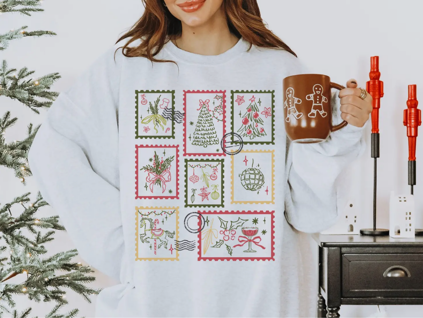 Christmas Postage Stamp Crewneck