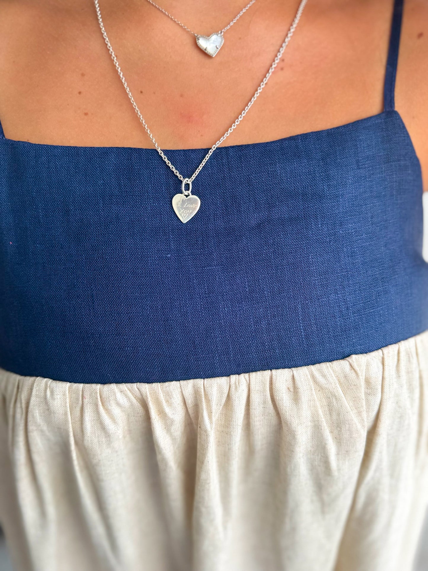 Linen 2 Tone Maxi-Natural/Navy