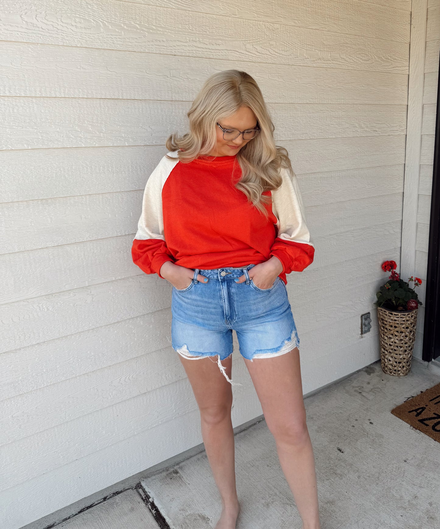 Look Over Here Top - Red Mix