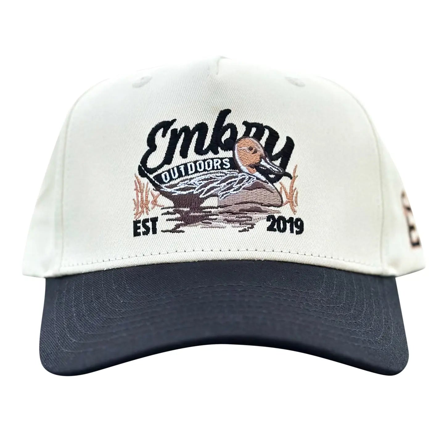 Cream/Black “sprig” trucker