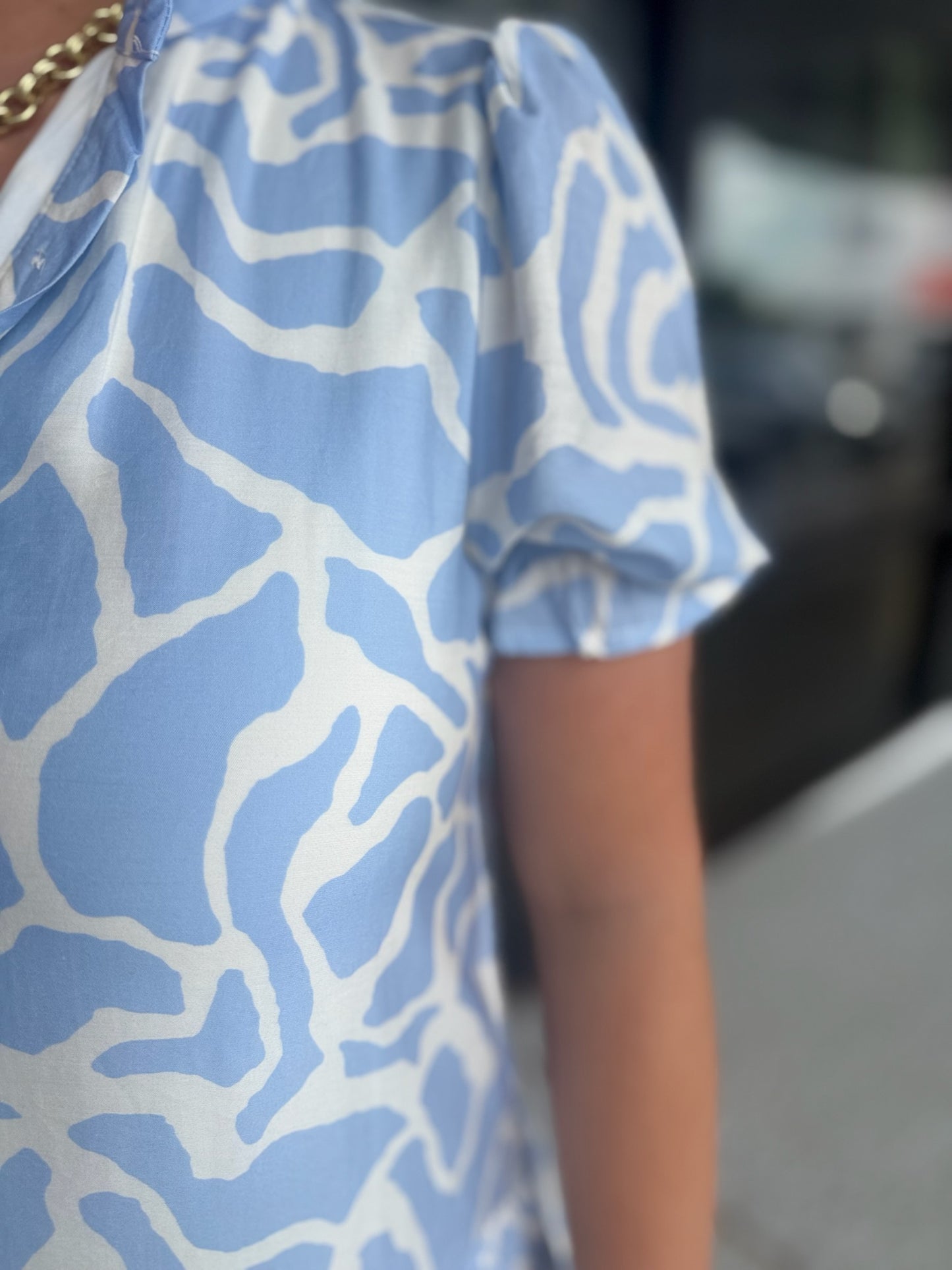 Abstract Animal Print Mini-Blue