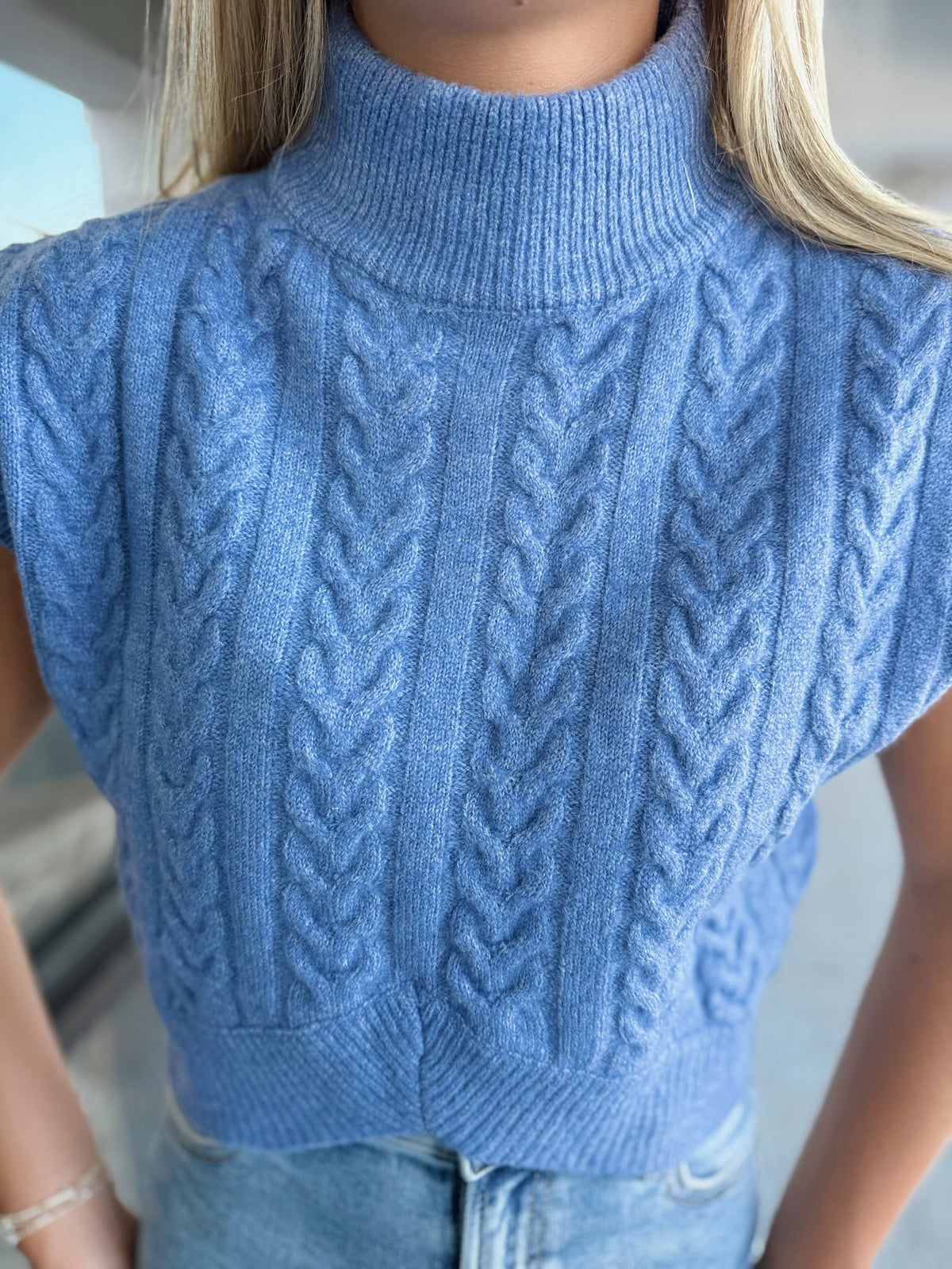 Textured Girly Top - Denim