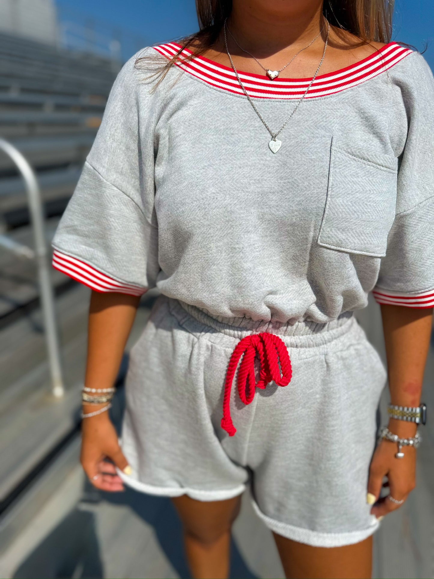 Angela Romper- Heather Grey
