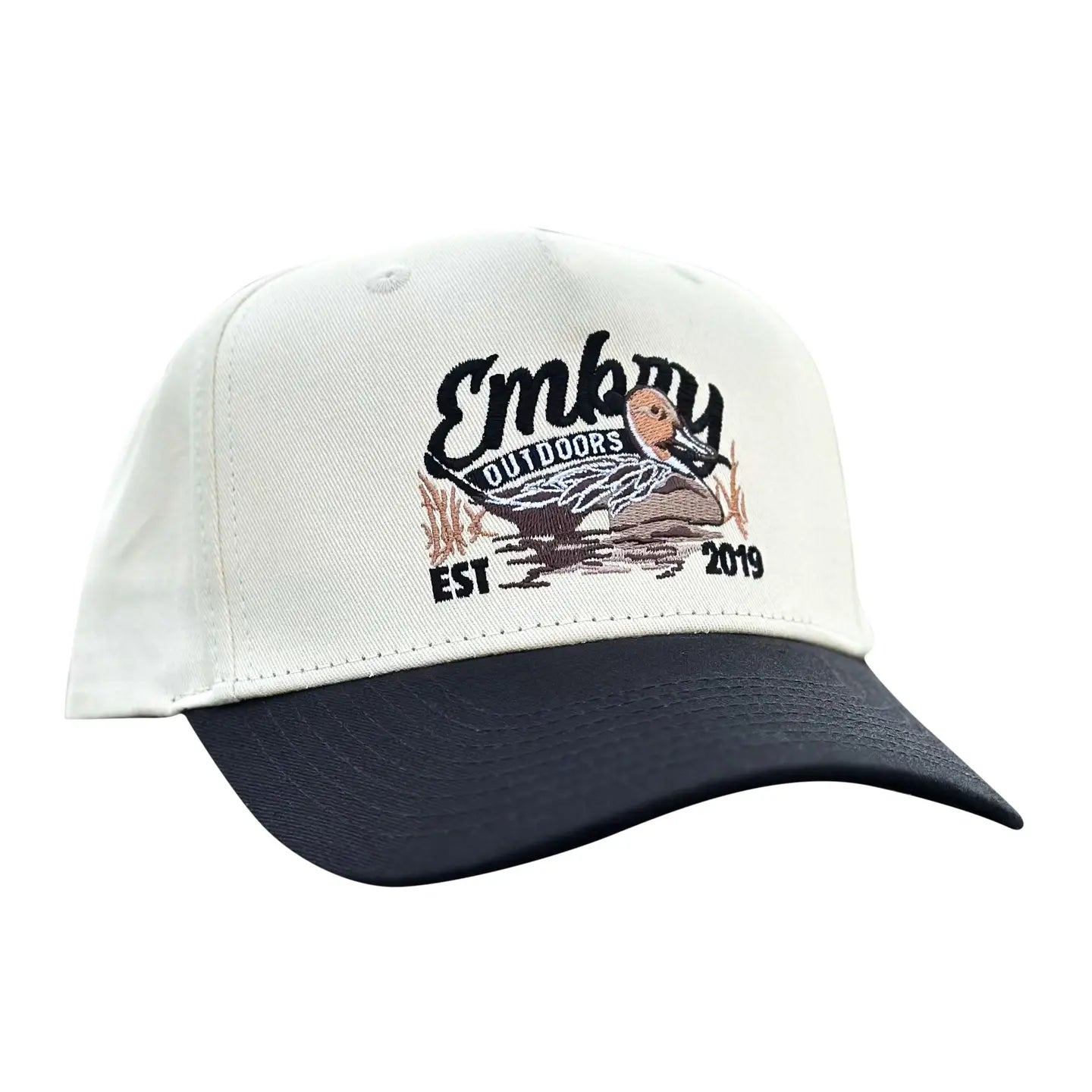 Cream/Black “sprig” trucker