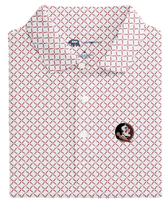 FSU Crossed Spear Printed Performance Polo