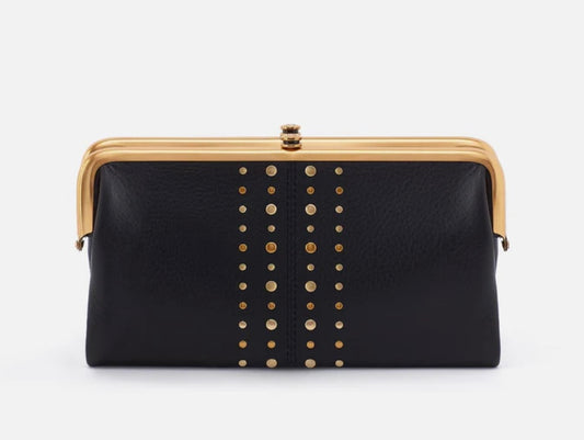 Lauren Clutch Wallet-Black with Studs