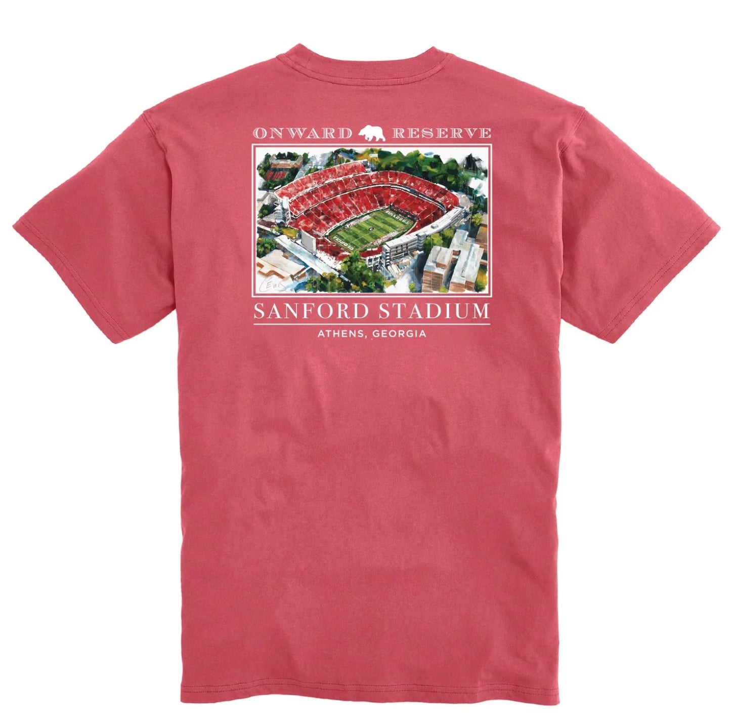 Sanford Stadium Tee-Washed Red