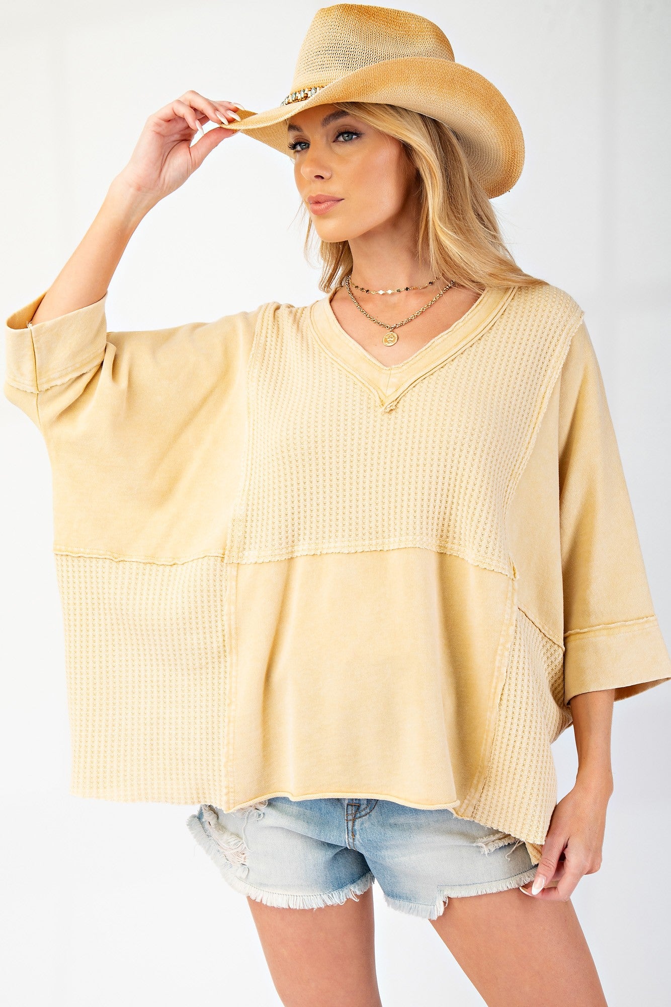 Mineral Washed V-Neck