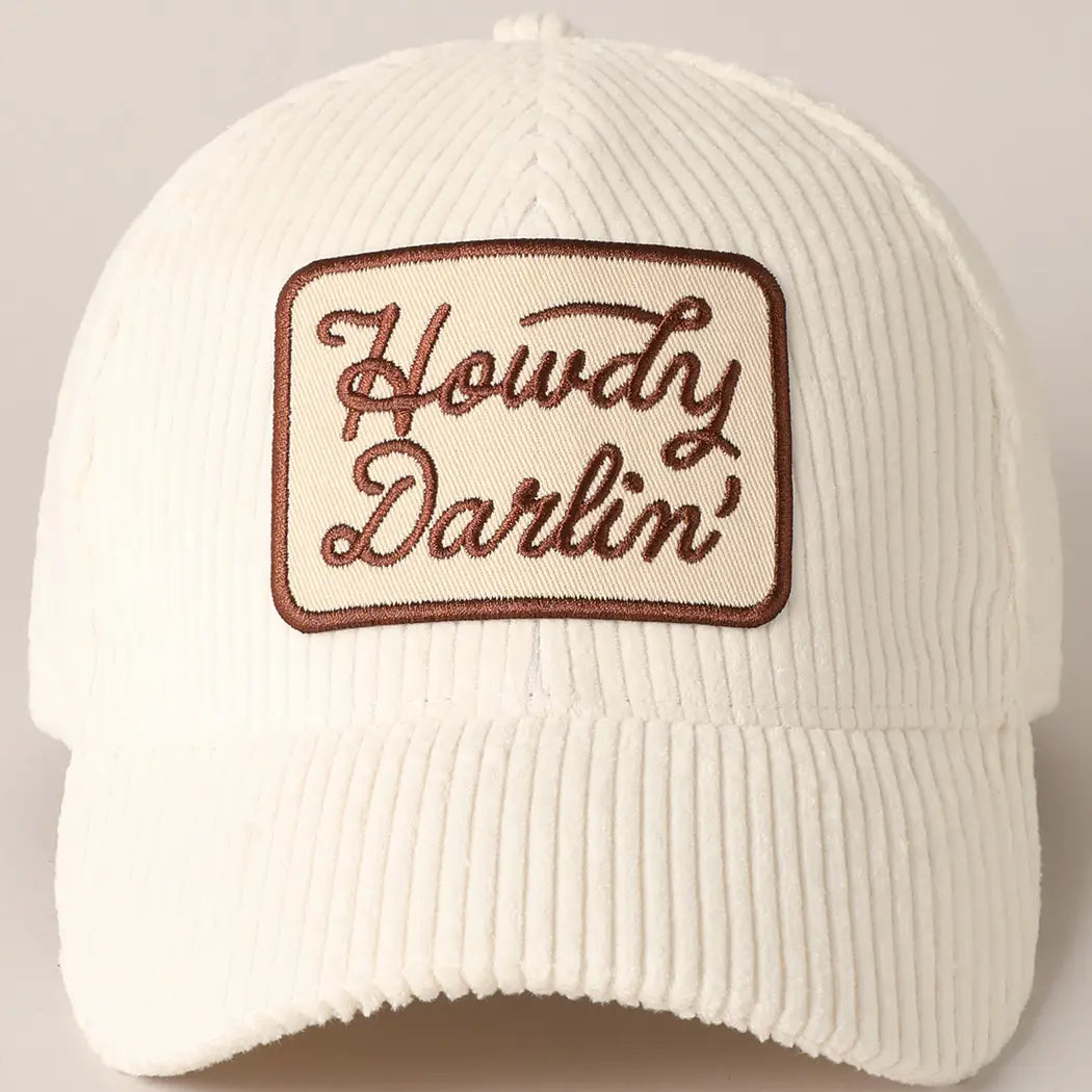 Howdy Darlin' Embroidered Corduroy Hat