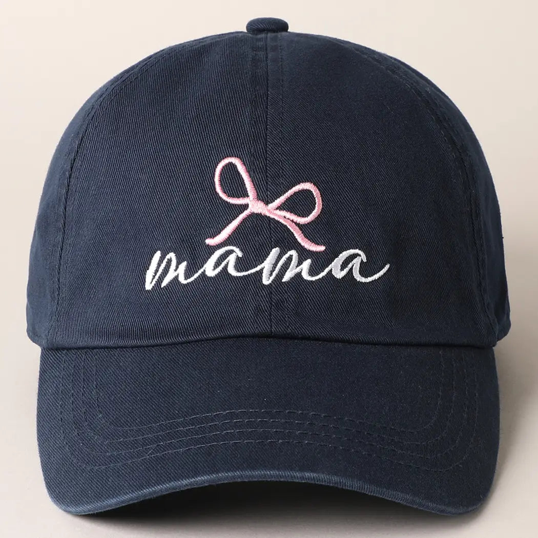 Navy Mama Embroidery Cotton Baseball Cap