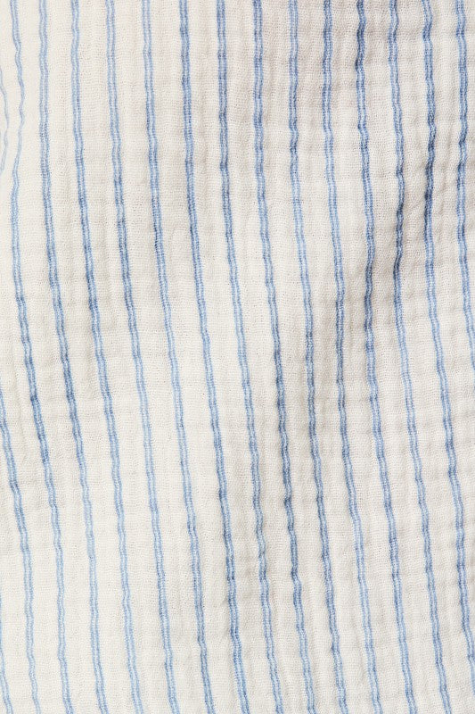 Dolman Cutie Top- cream/Blue Stripe