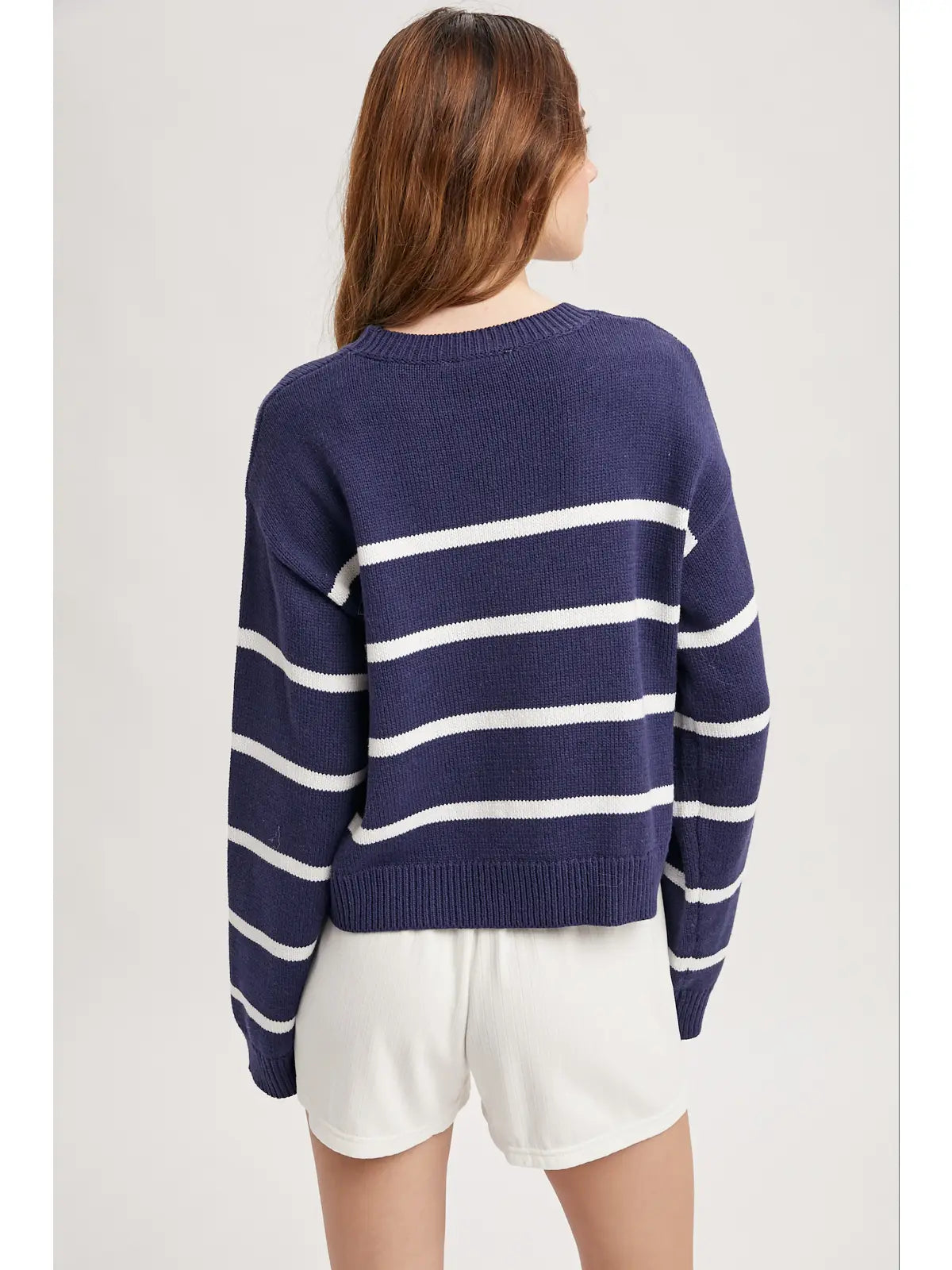 On a Boat Sweater - Navy/White Mix