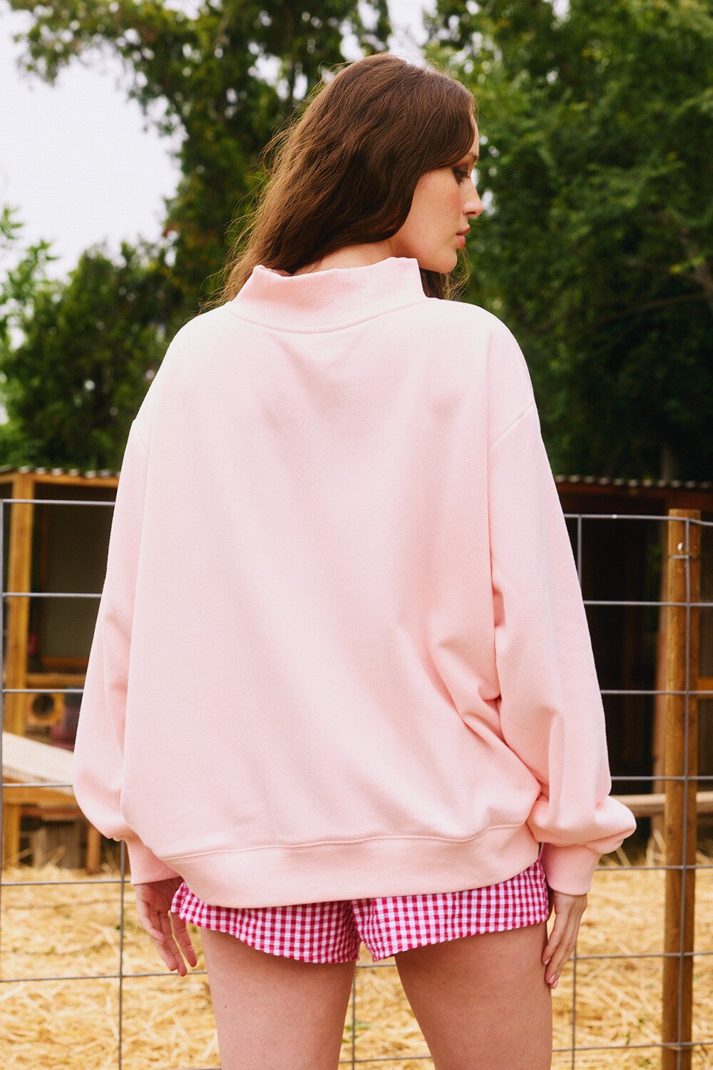 Blessed Embroidered Mockneck-Baby Pink