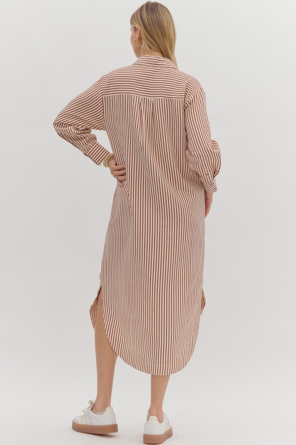 Victoria Striped Maxi-Rust