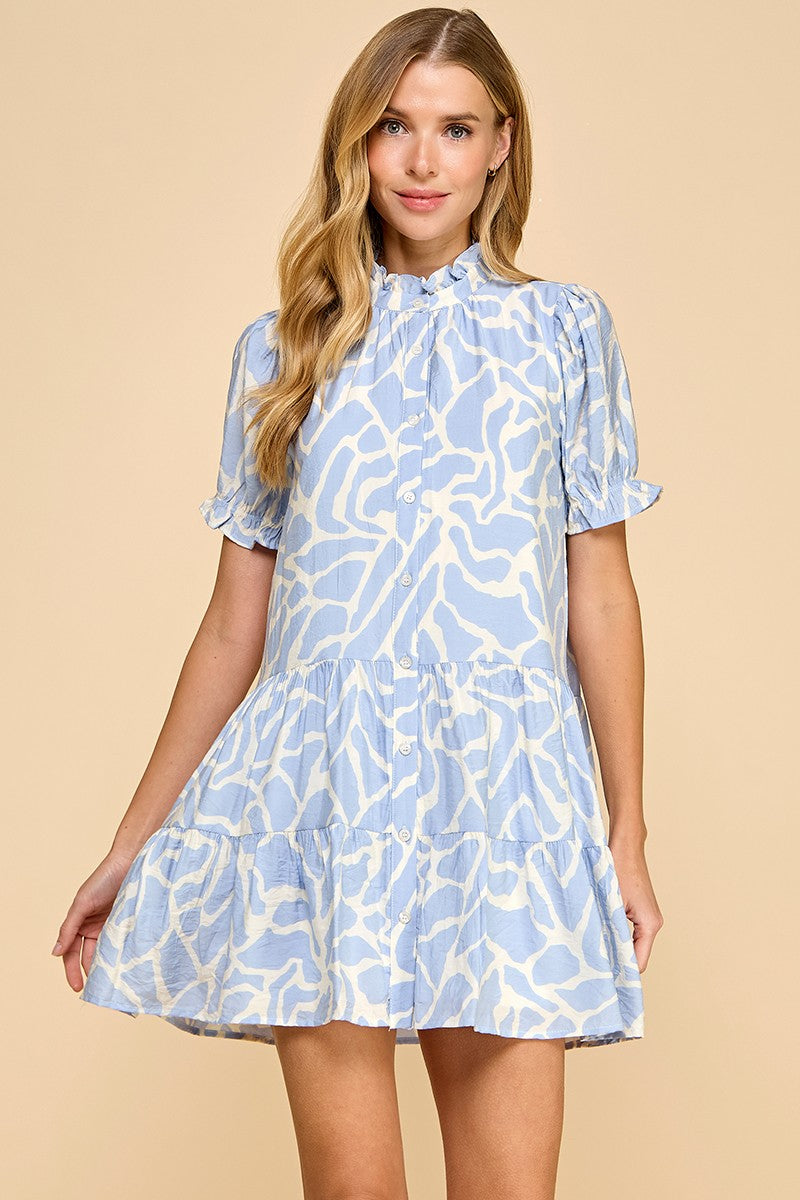 Abstract Animal Print Mini-Blue