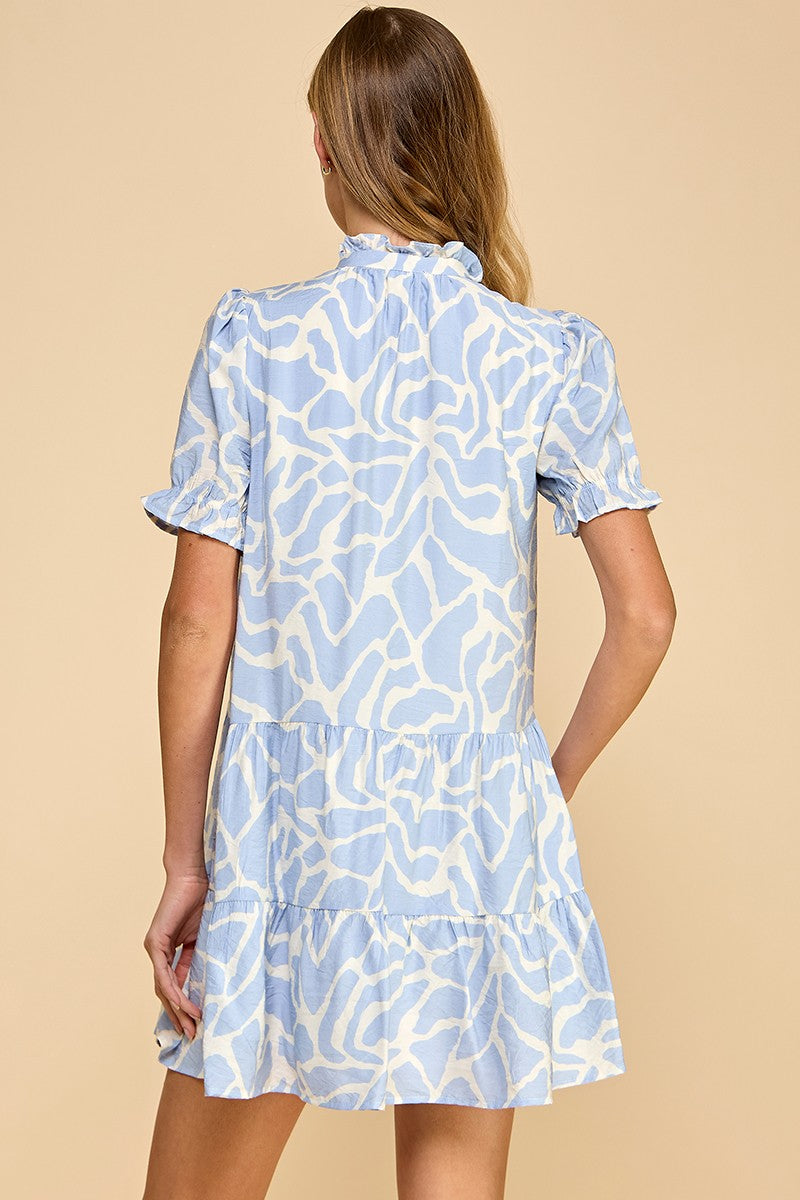 Abstract Animal Print Mini-Blue