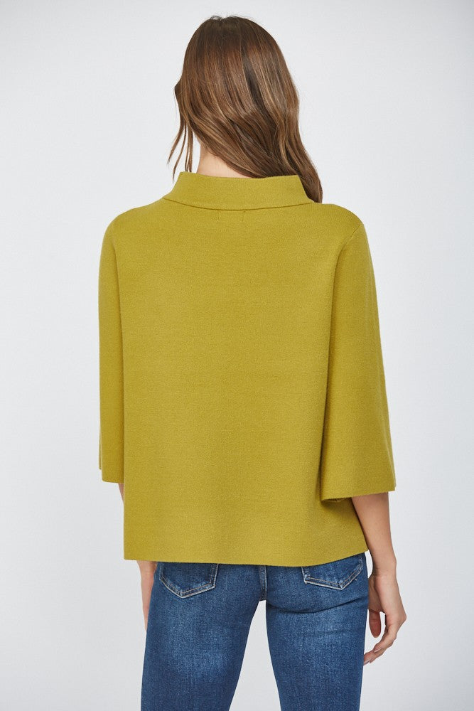 Mock Neck Bell Sleeve