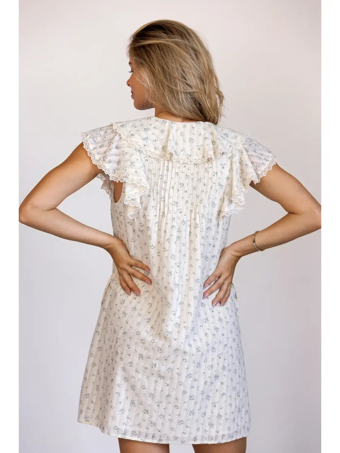 Jax Mini - White/Blue Floral