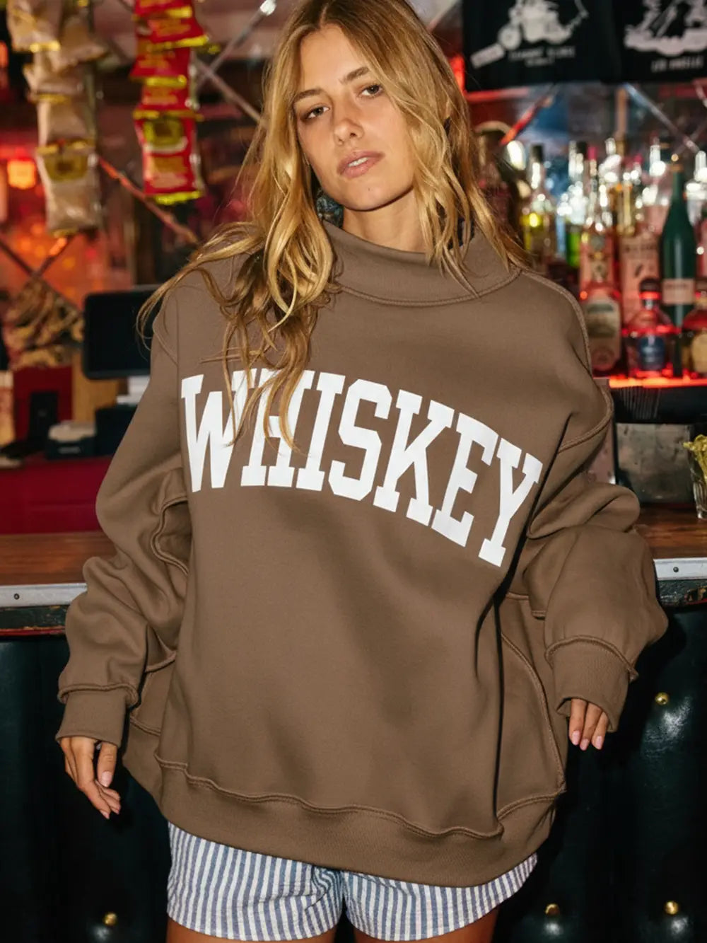 Whiskey Reversible Mockneck - Mocha
