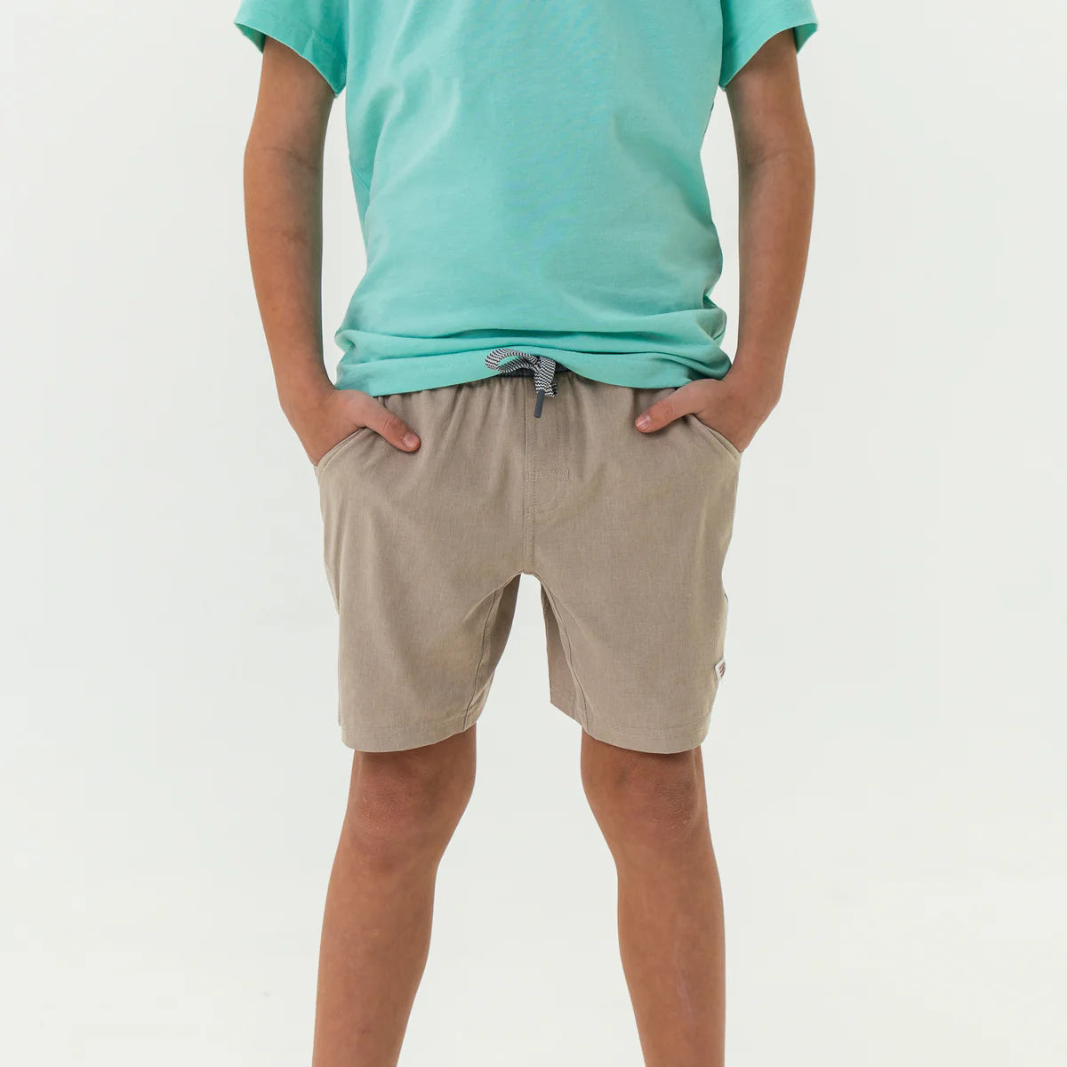 Youth Athletic Shorts-Heather Khaki-Venado Camo Liner
