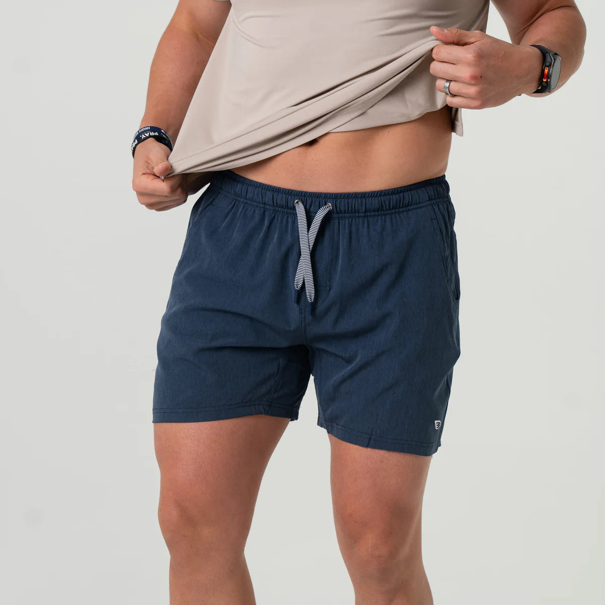 Athletic Short-Heather Navy-American Flag Liner