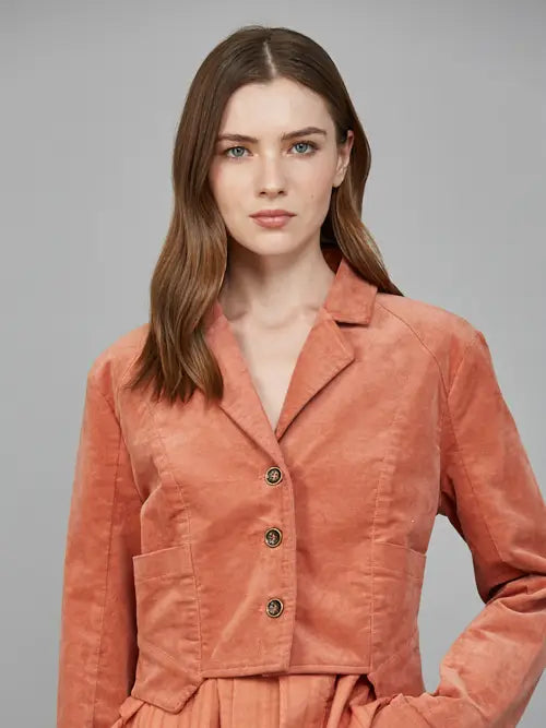 Contrasted Peplum Jacket