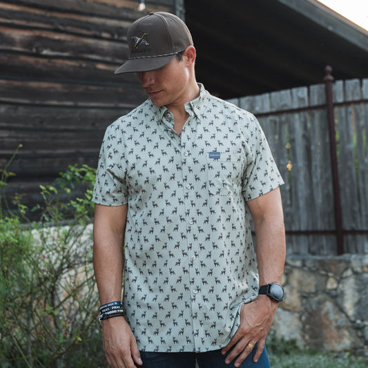 Performance Button Up - Whitetail Green