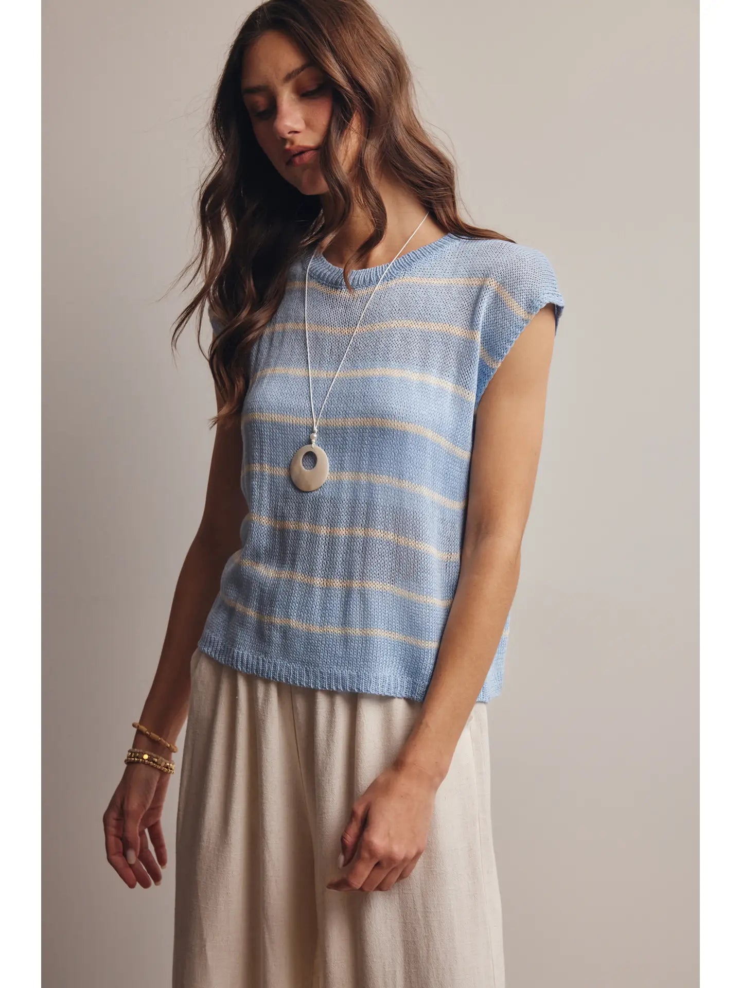 Faded Away Top - Misty Blue Mix