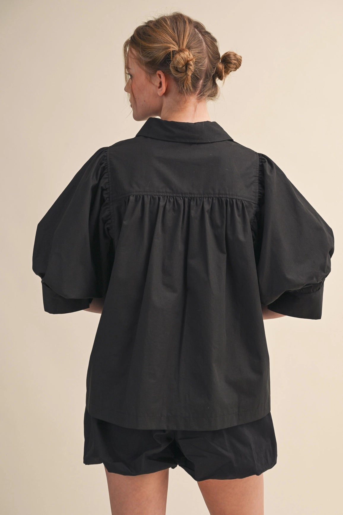 Buttoned Up Top - black