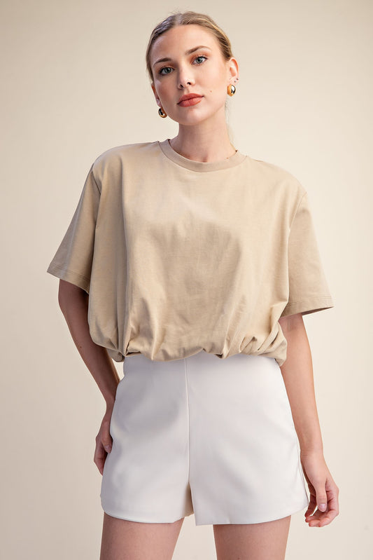 Elevated Bubble Top - taupe