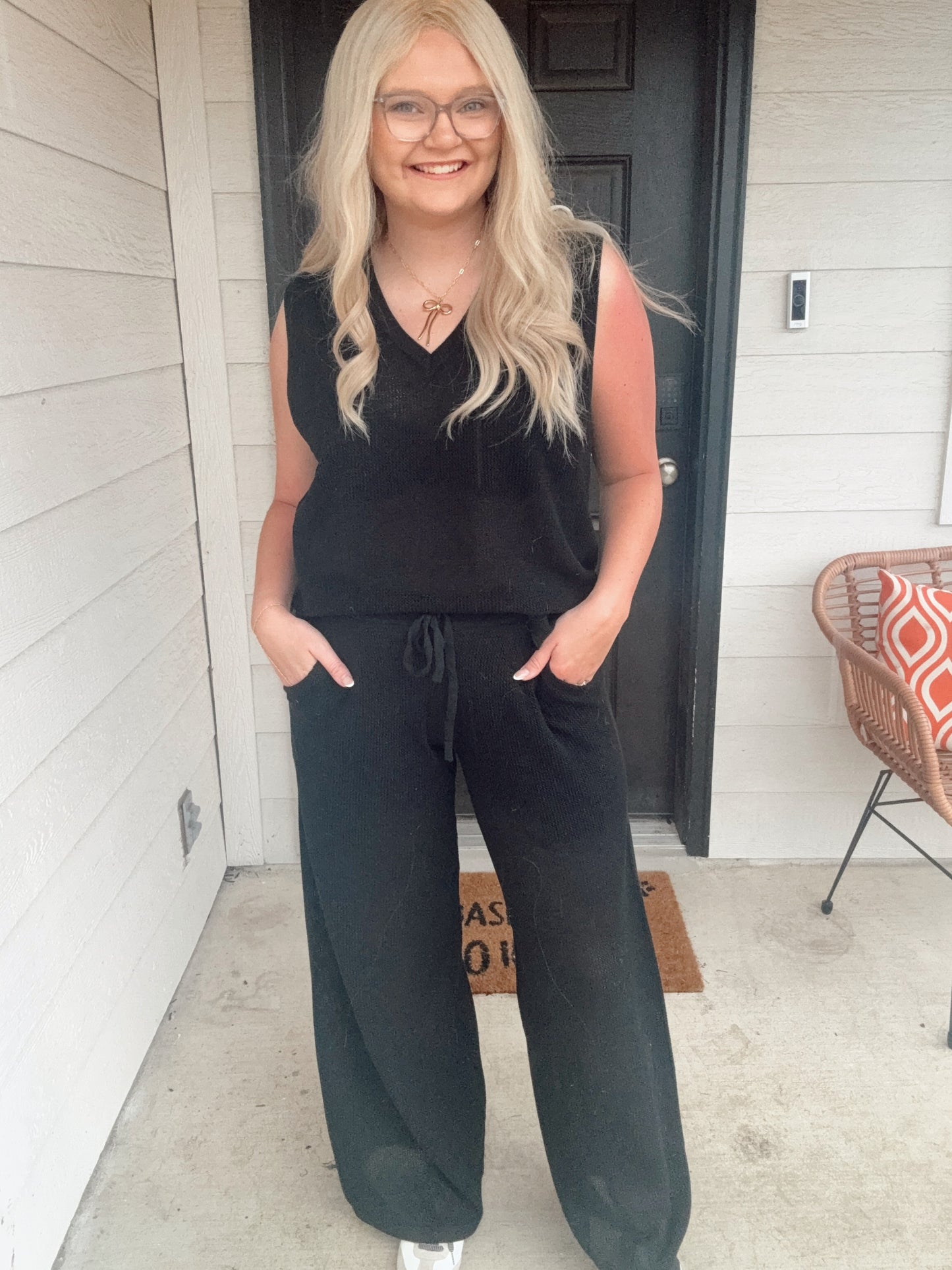 Luxeknit Pant Set - Black