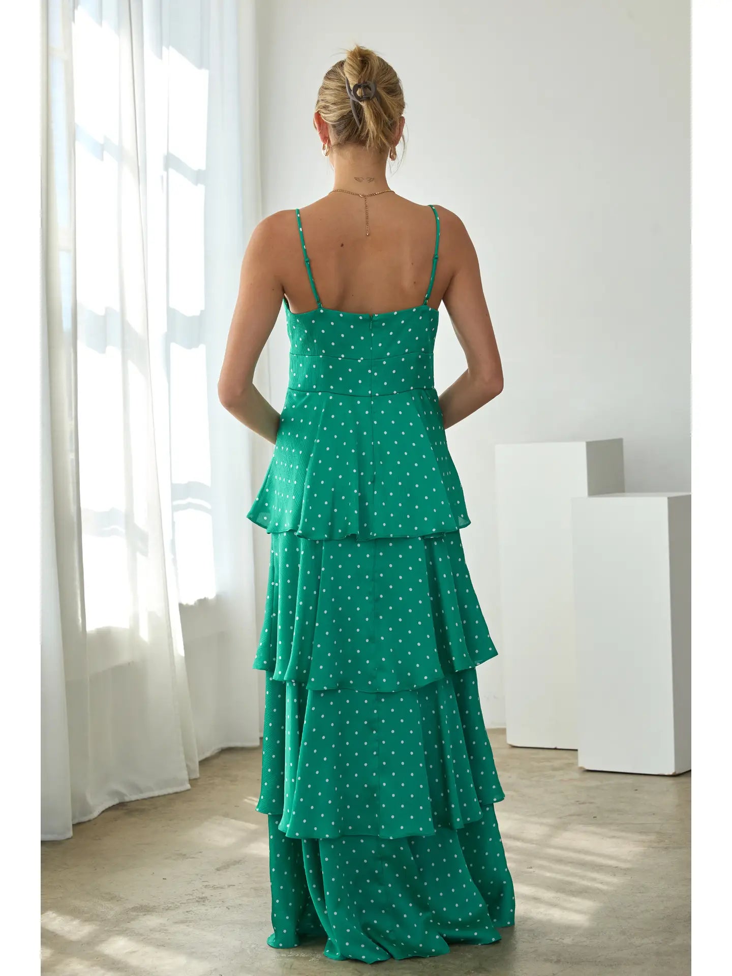 See You Smile Ruffle Midi - green mix