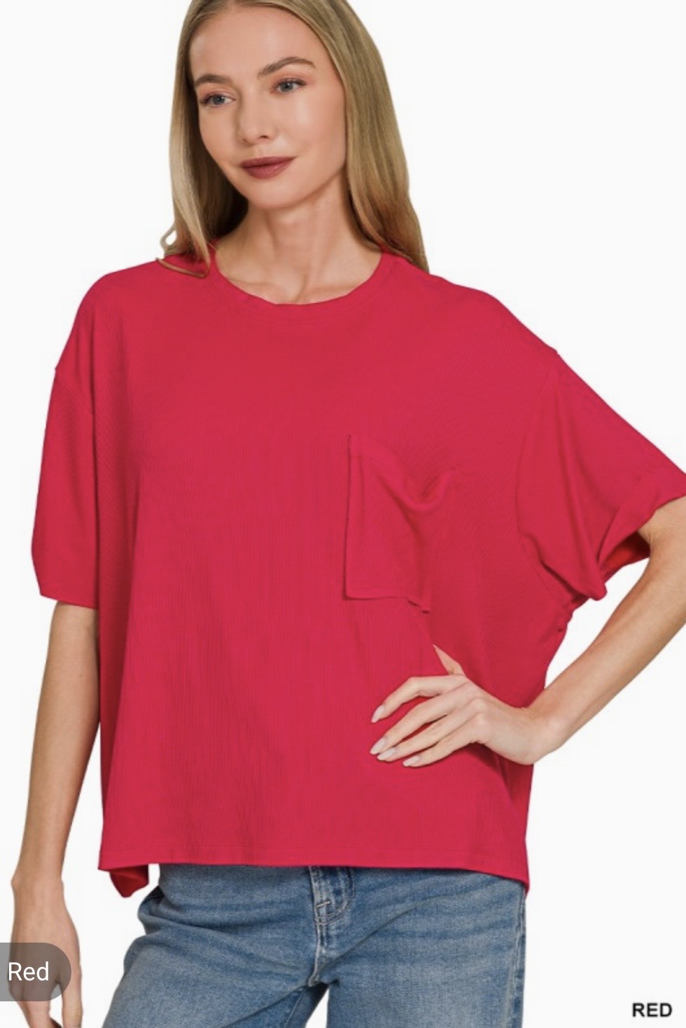 Exposed Seam Top - ruby