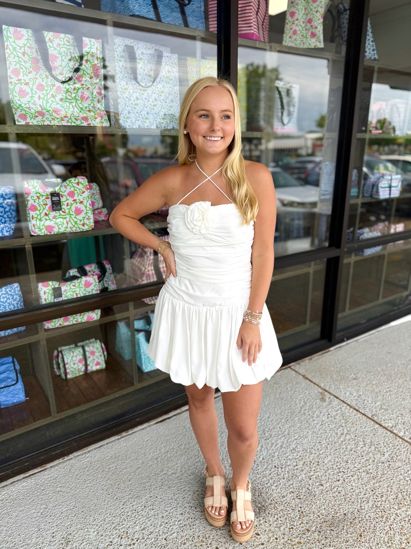 Faye Mini Dress-White